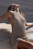 Beige gestricktes durchscheinendes Strandkleid mit luftigem Design – Kaïa