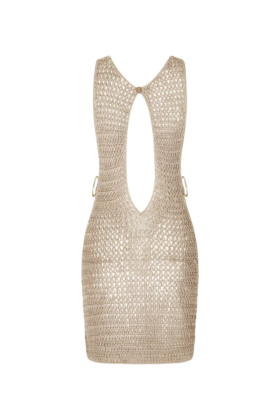 Beige knitted sheer beach dress with airy design – Kaïa