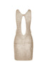 Beige gestricktes durchscheinendes Strandkleid mit luftigem Design – Kaïa