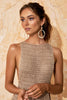Beige gestricktes durchscheinendes Strandkleid mit luftigem Design – Kaïa