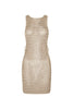 Beige gestricktes durchscheinendes Strandkleid mit luftigem Design – Kaïa