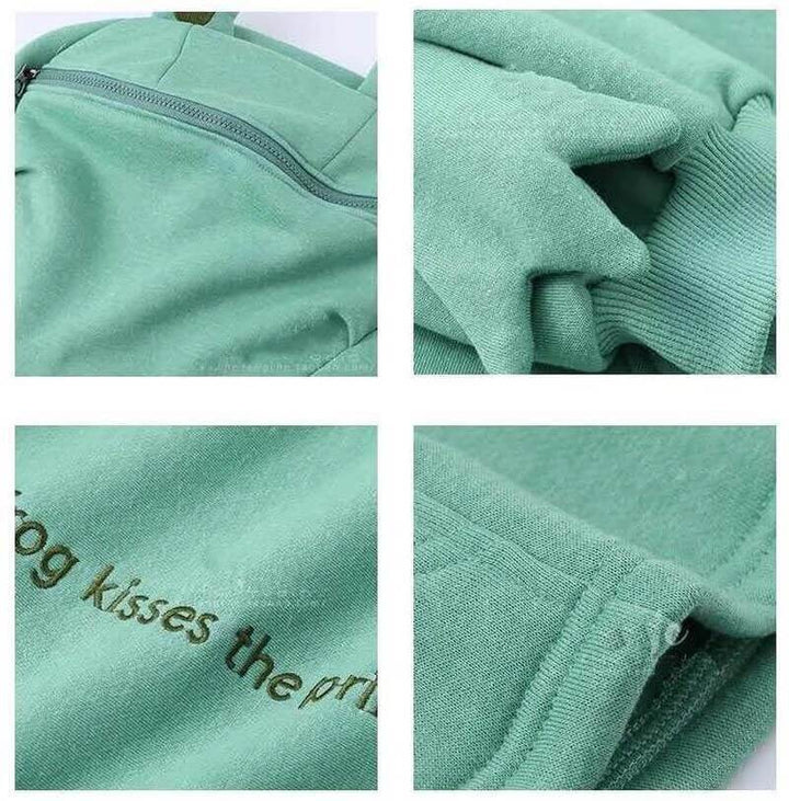 Unisex-Kapuzenpullover mit Frosch-Design – Froggy