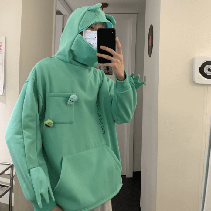 Unisex-Kapuzenpullover mit Frosch-Design – Froggy