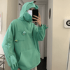 Unisex-Kapuzenpullover mit Frosch-Design – Froggy