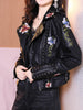 Bestickte Damen Kunstlederjacke im Bikerstil – Eleonora