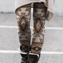 Damen-Leggings mit Ethno-Muster, braun-beige, warm, Wintermode, Streetstyle, Strickoptik.