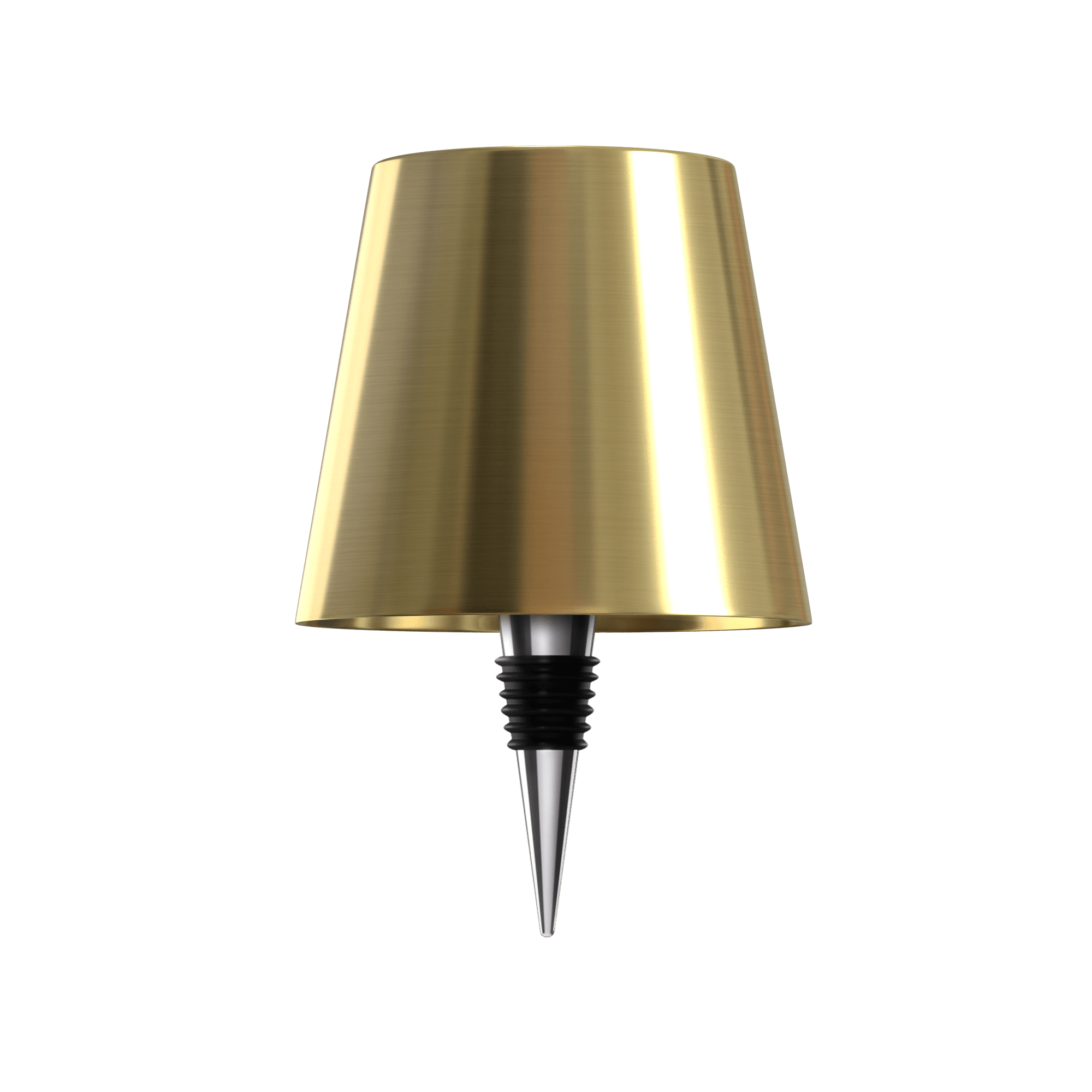 Goldene Flaschenlampe, Metall, modern, dekorativ, LED, für stimmungsvolle Beleuchtung.