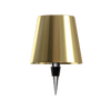 Goldene Flaschenlampe, Metall, modern, dekorativ, LED, für stimmungsvolle Beleuchtung.