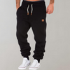 Schwarze Herren-Jogginghose, Kordelzug, Baumwolle, bequem, sportlich, Freizeitmode.