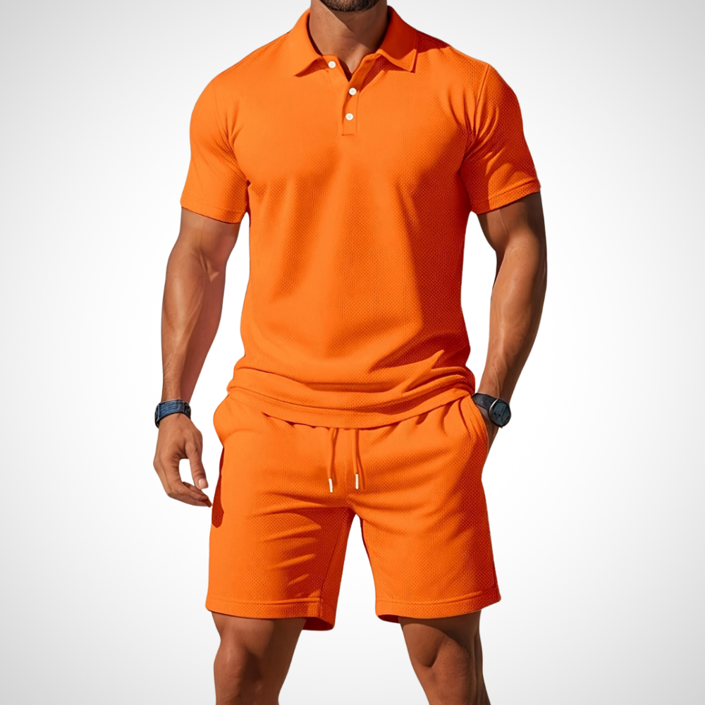 Lässiges Poloshirt- und Shorts-Set für Herren – Enrico