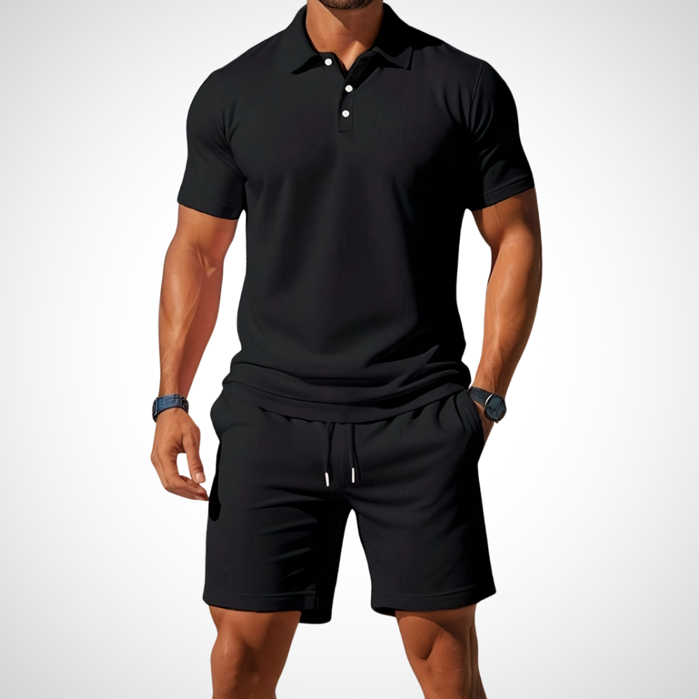 Lässiges Poloshirt- und Shorts-Set für Herren – Enrico