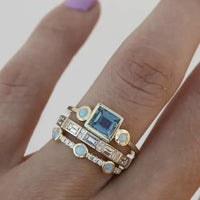 Vintage Ring mit Blauem Kristall - Lunara