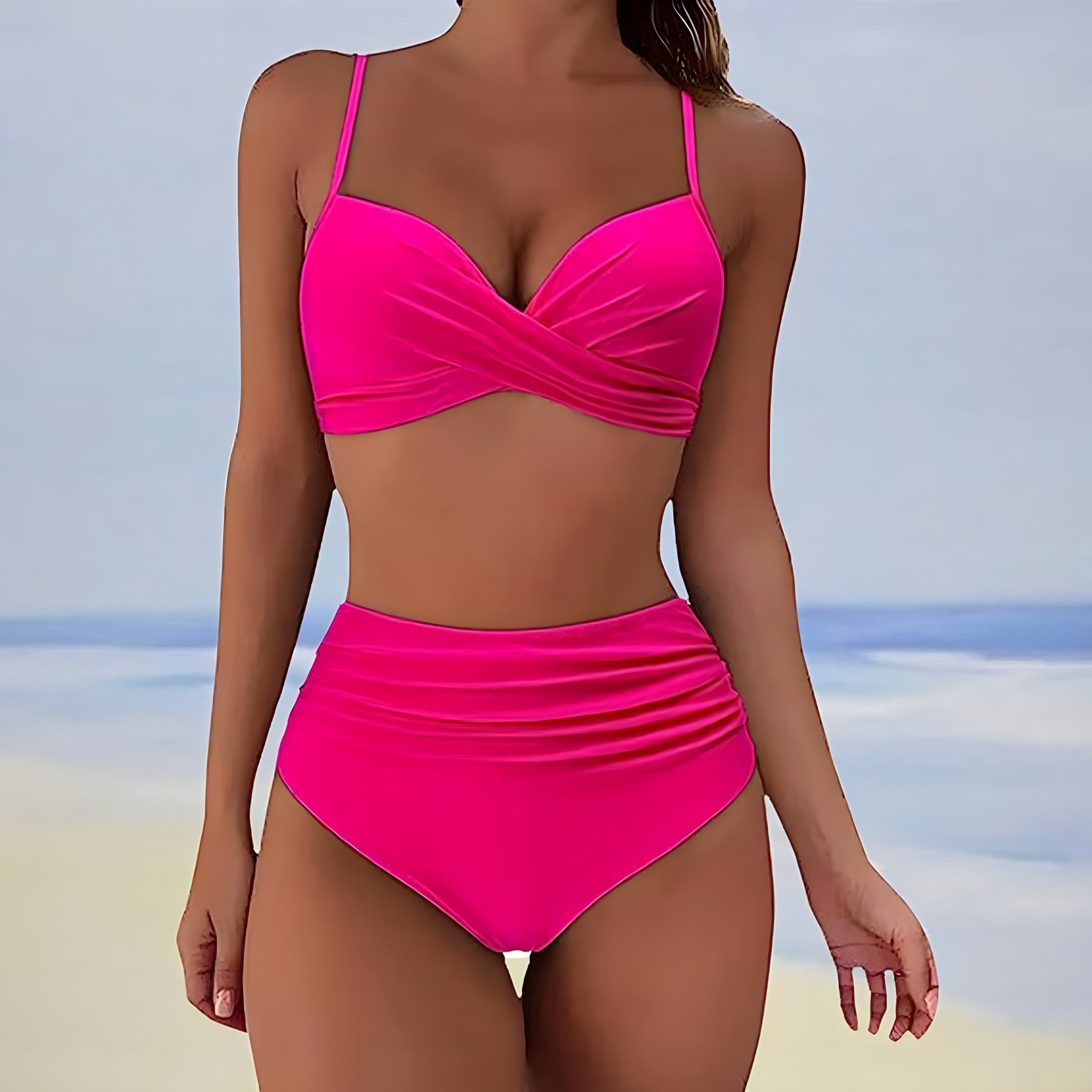 Trendiger High-Waist-Bikini mit bequemer Passform – Eula