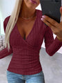 Damen Strickpullover mit V-Ausschnitt und figurbetonter Passform – Zissy