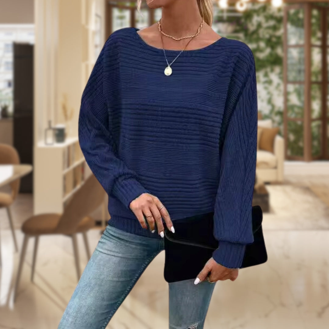 Gestreifter Damen Strickpullover – 1+1 GRATIS – Zorine