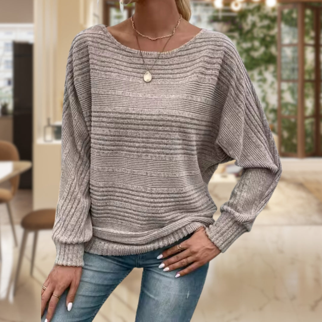 Gestreifter Damen Strickpullover – 1+1 GRATIS – Zorine