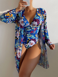 3-piece blue bikini set with flattering fit – Marisse