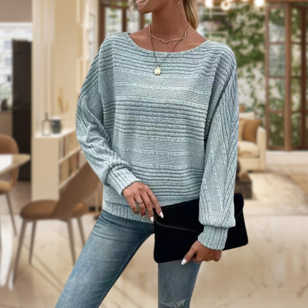 Gestreifter Damen Strickpullover – 1+1 GRATIS – Zorine