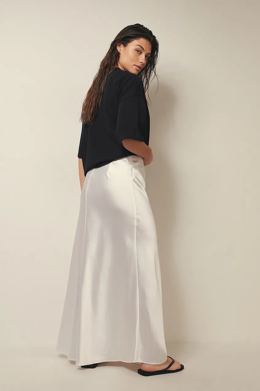 Satinierten Damenrock mit Hoher Taille – Elena