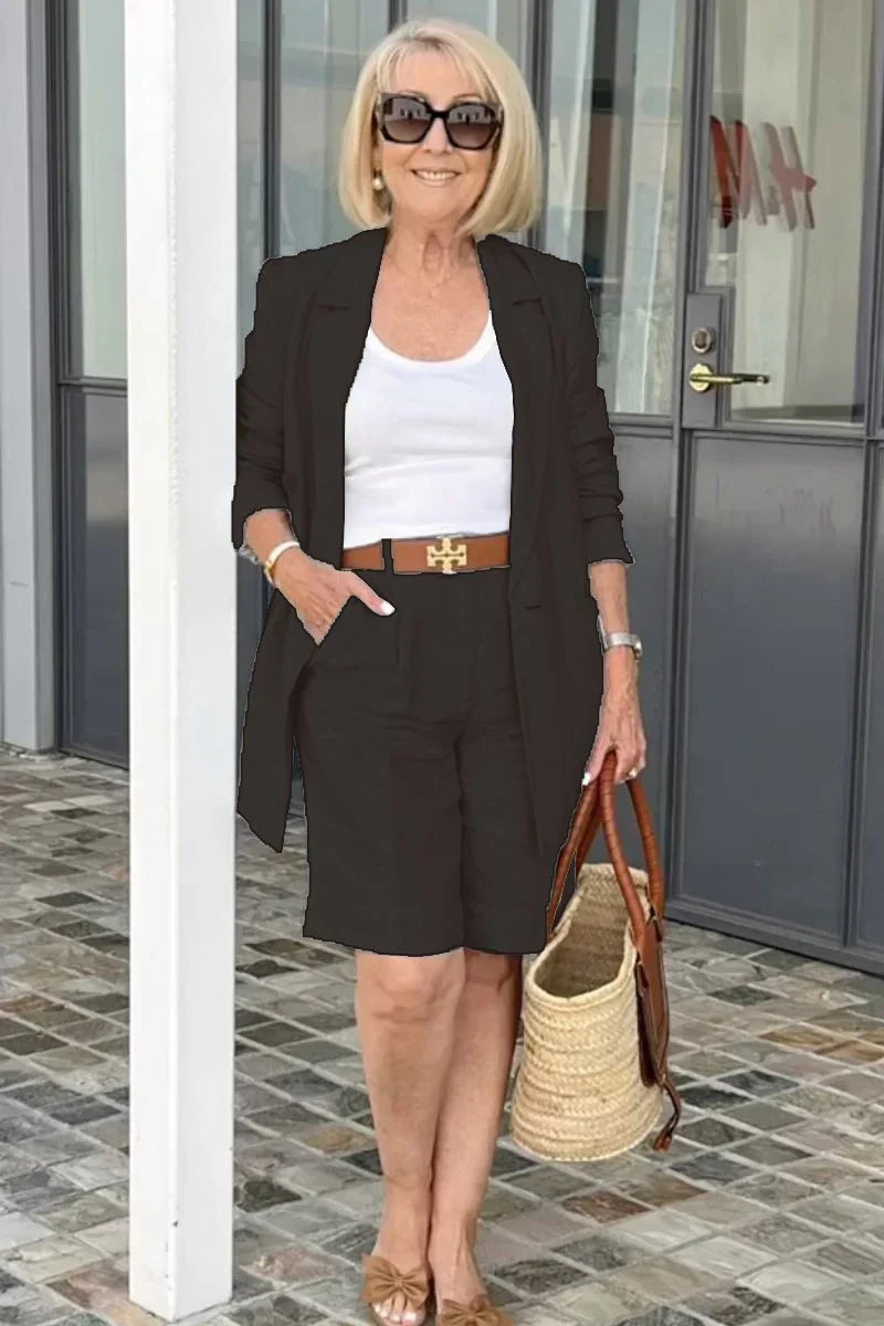 Trendy Damen Leinen Sommeranzug – Camille