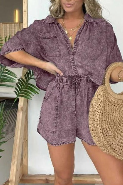 Trendy women's summer blouse with short sleeves – Isabelle