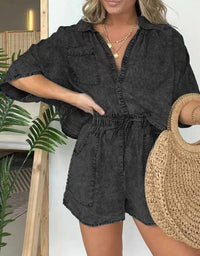 Trendy women's summer blouse with short sleeves – Isabelle