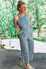 Gestreifter Damen Jumpsuit mit Wickelausschnitt – Vivienne
