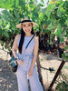 Gestreifter Sommer-Jumpsuit für Damen mit weitem Bein und V-Ausschnitt – Alina