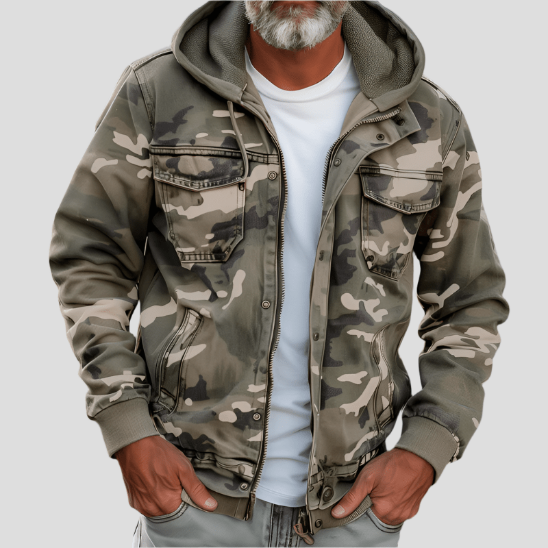 Herren-Kapuzenjacke im Camouflage-Look – Bruno