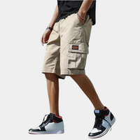 Khaki Cargo-Shorts für Herren, lässig, Baumwolle, mit Taschen, Sommermode.