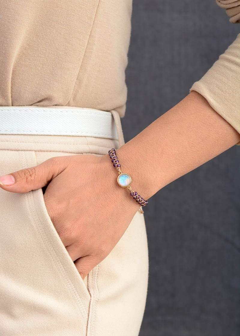 Amethyst-Opal Yoga-Armband – Aurielle