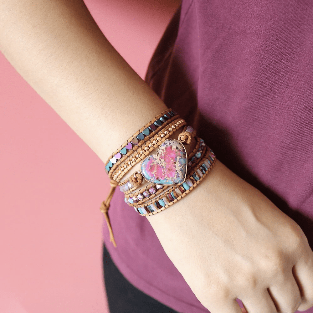 Liebe-Schutz-Jaspis-Wickelarmband – Amora