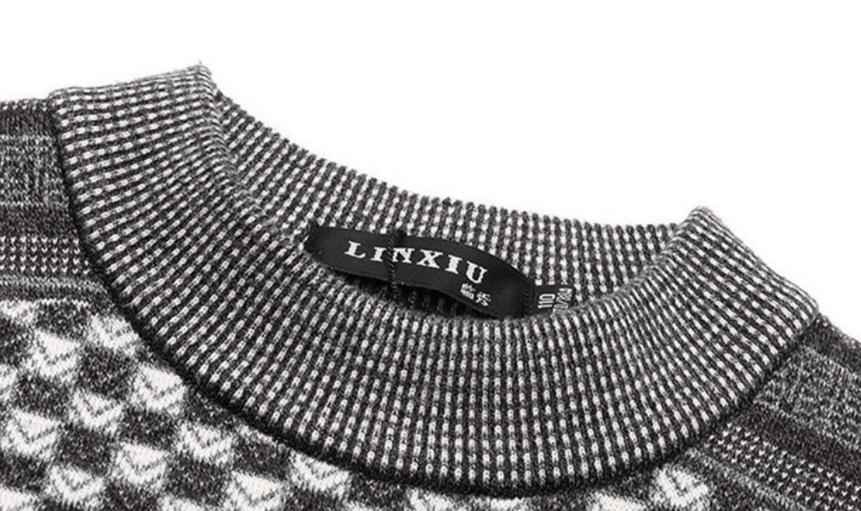 Herren-Pullover mit Karo-Strickmuster – Fabian