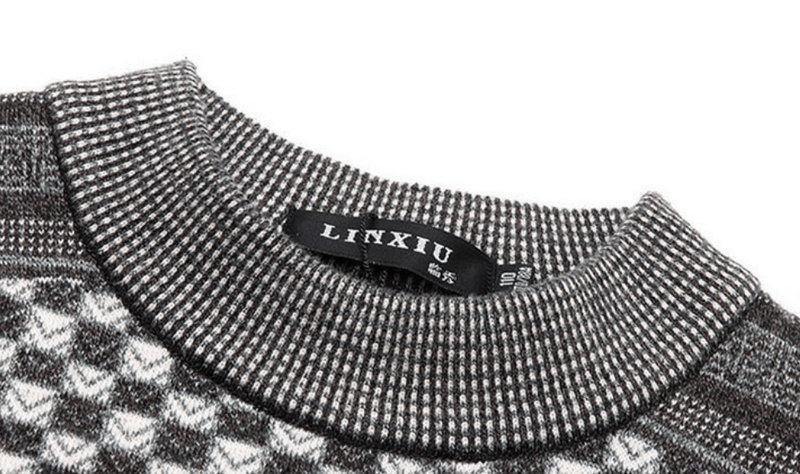 Herren-Pullover mit Karo-Strickmuster – Fabian