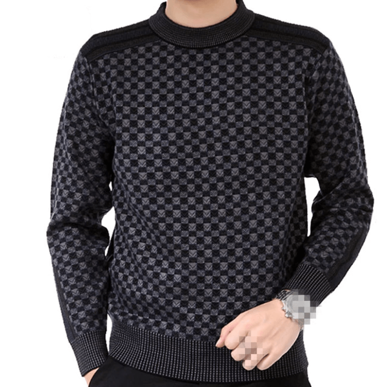 Herren-Pullover mit Karo-Strickmuster – Fabian