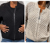 Strickjacke mit Reißverschluss & luftiger Struktur – Fenja