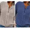 Strickjacke mit Reißverschluss & luftiger Struktur – Fenja