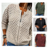 Strickjacke mit Reißverschluss & luftiger Struktur – Fenja