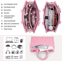 Wasserdichte Laptop-Tasche aus PU-Leder mit multifunktionalem Design für Damen