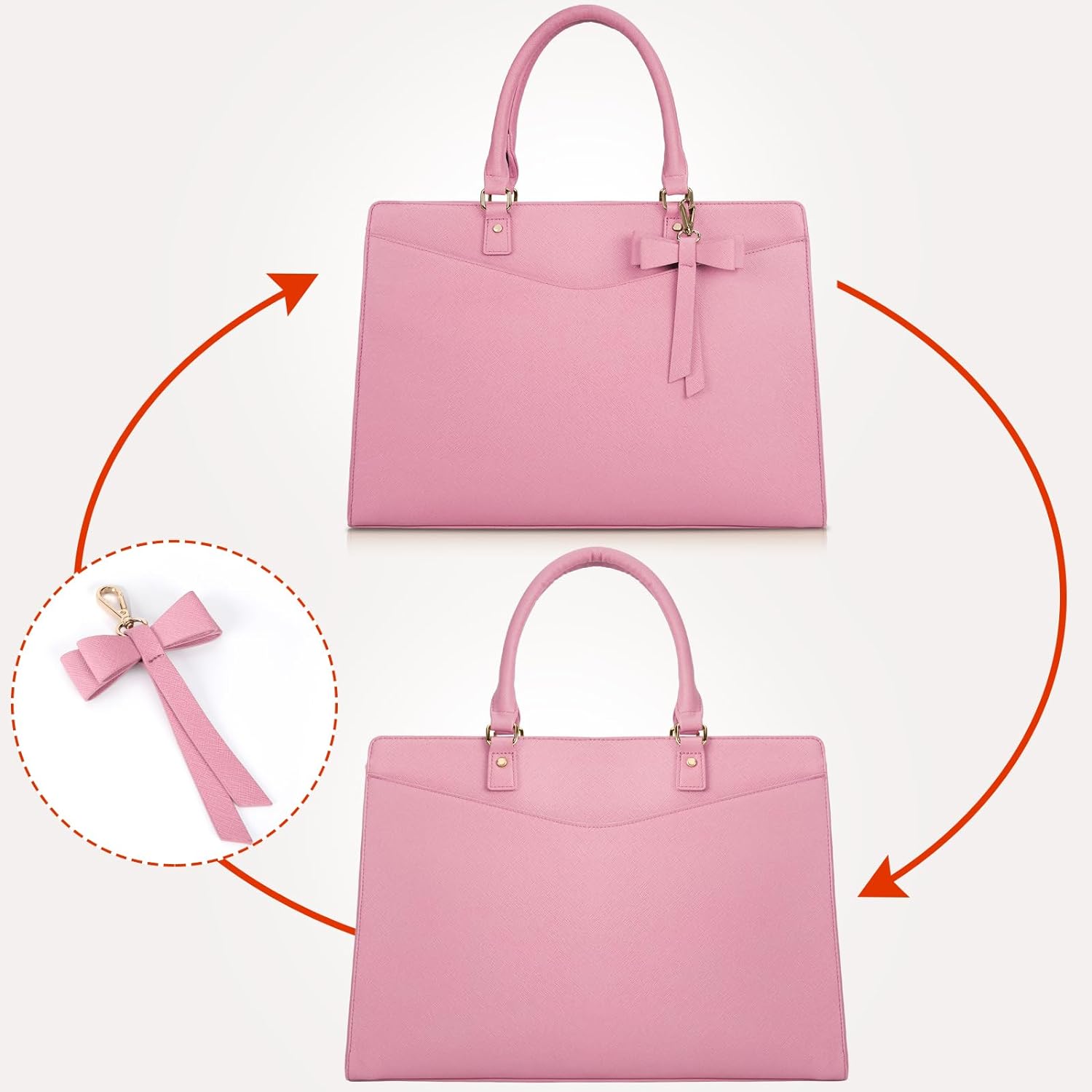 Wasserdichte Laptop-Tasche aus PU-Leder mit multifunktionalem Design für Damen