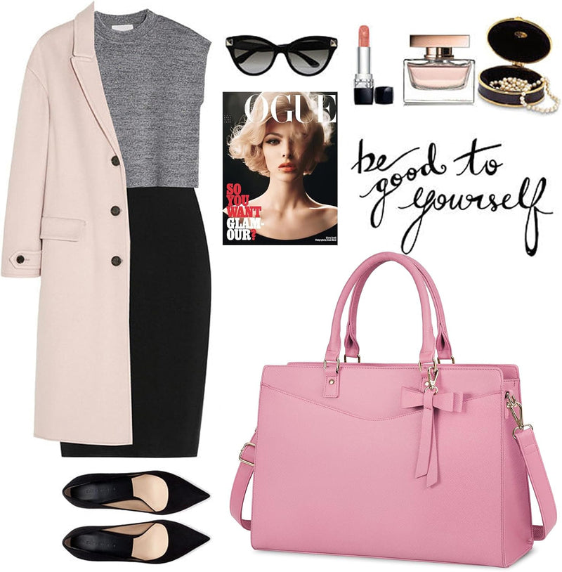 Wasserdichte Laptop-Tasche aus PU-Leder mit multifunktionalem Design für Damen