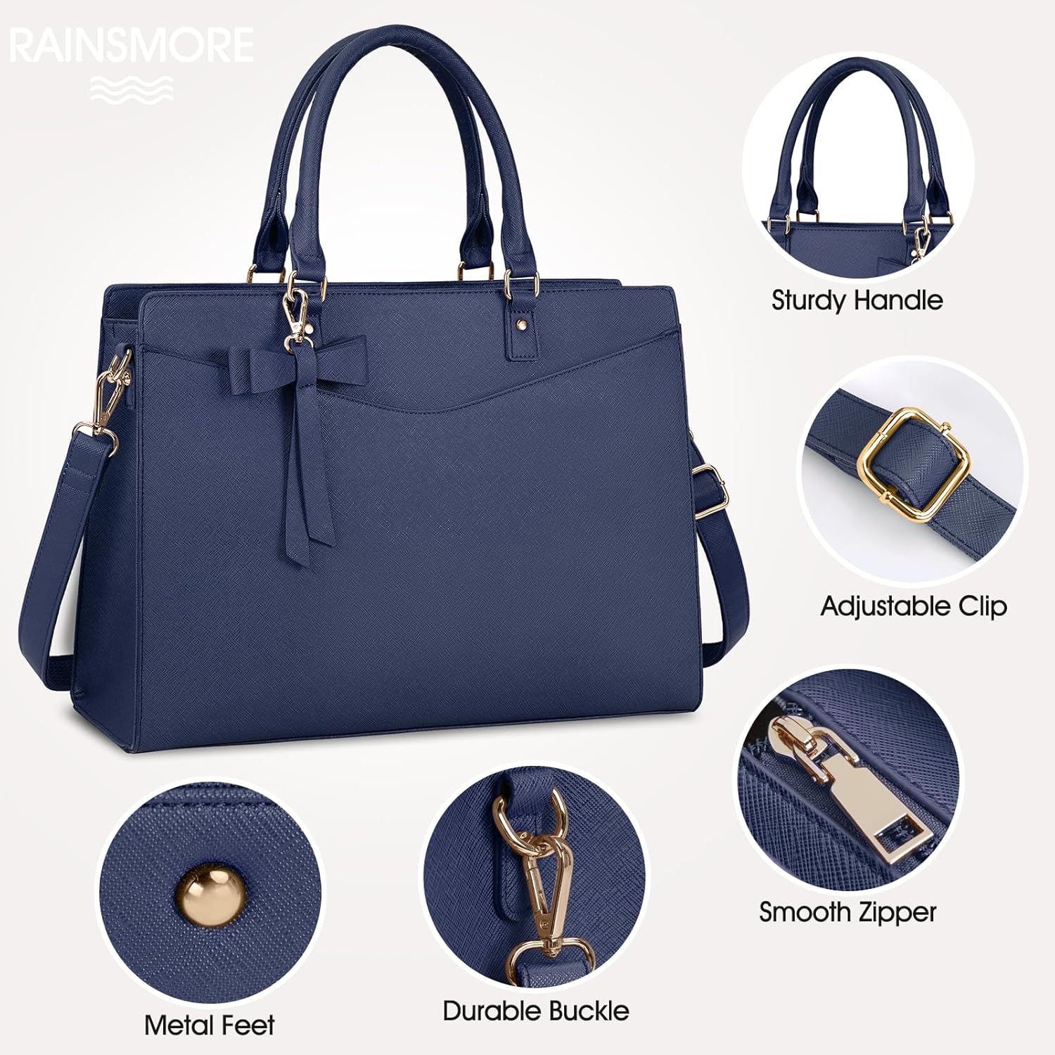 Wasserdichte Laptop-Tasche aus PU-Leder mit multifunktionalem Design für Damen