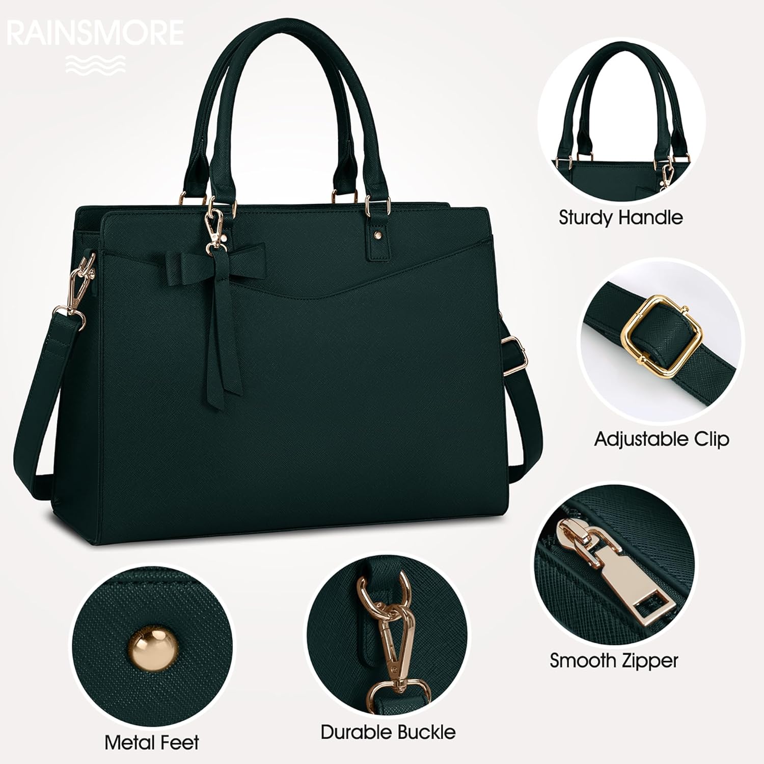 Wasserdichte Laptop-Tasche aus PU-Leder mit multifunktionalem Design für Damen