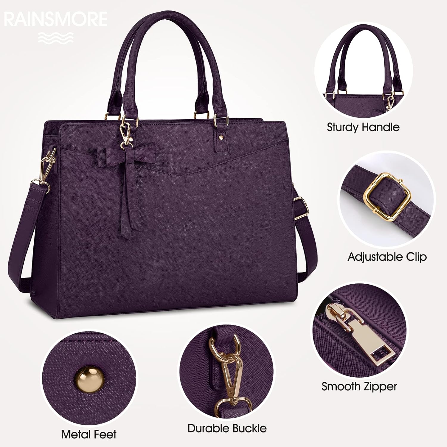 Wasserdichte Laptop-Tasche aus PU-Leder mit multifunktionalem Design für Damen