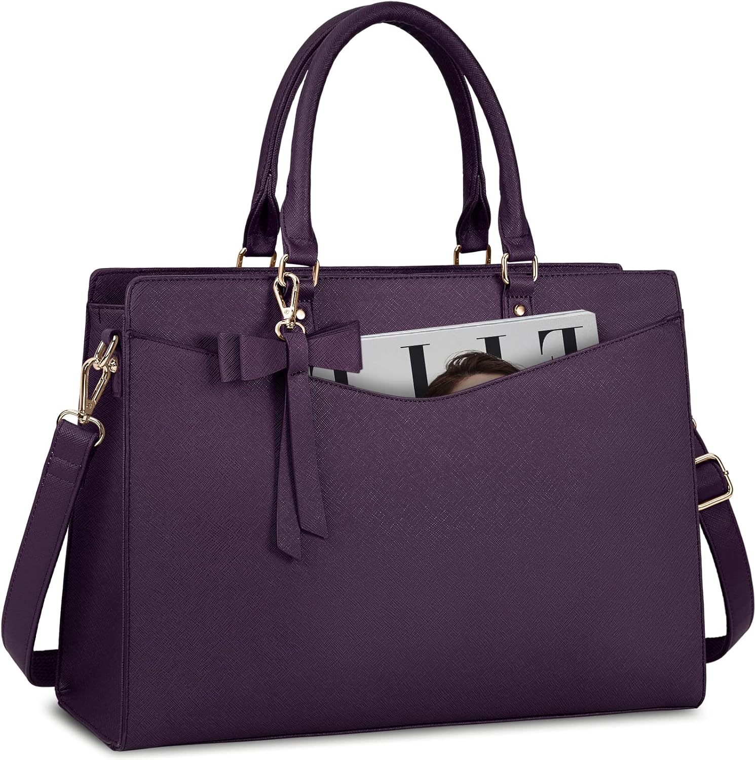 Wasserdichte Laptop-Tasche aus PU-Leder mit multifunktionalem Design für Damen
