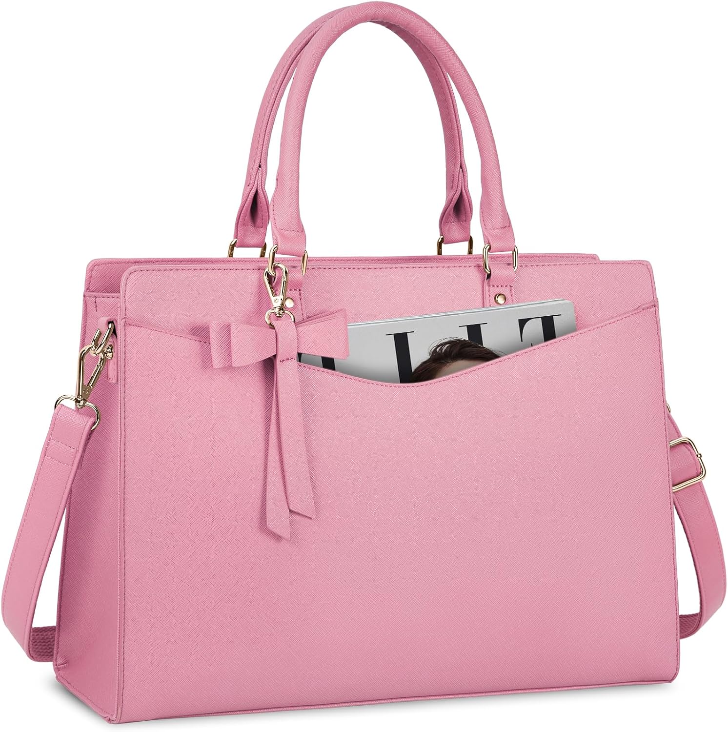 Wasserdichte Laptop-Tasche aus PU-Leder mit multifunktionalem Design für Damen
