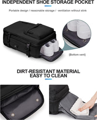 40L Wasserdichter Reiserucksack mit Schuhfach und USB-Anschluss – Geeignet für 14”-Laptops