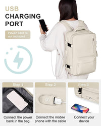 40L Wasserdichter Reiserucksack mit Schuhfach und USB-Anschluss – Geeignet für 14”-Laptops