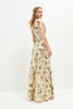 Auslaufendes Beige Maxikleid mit Knopfdetail – Ysolde