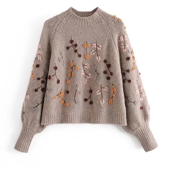 Knitted Sweater for Women with Autumn Motif – Noëlle